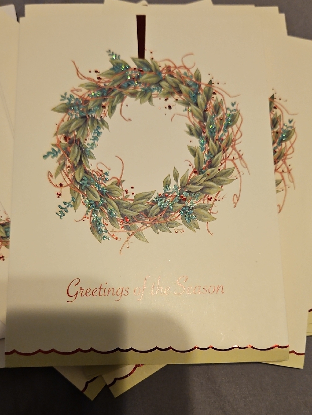 Lot Of 12 Glittery Christmas Cards